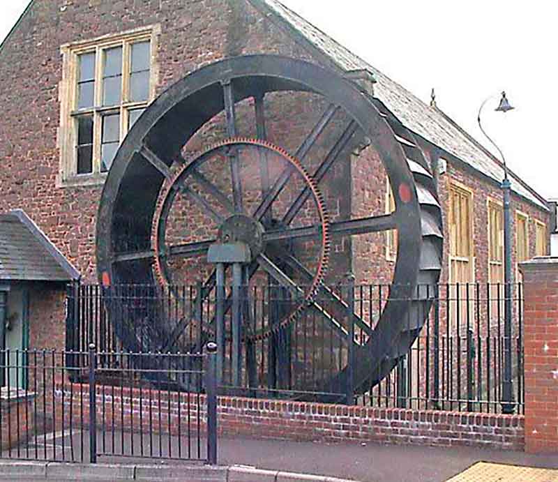 Water wheel outside the main building.